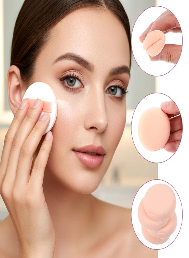 Exclaith 10 Pcs 0.6inch Thick Round Makeup Sponge Puff for Foundation, Cushion Puff for Face Make Up Sponges for Liquid Cream Powder Soft and Reusable - Image 5